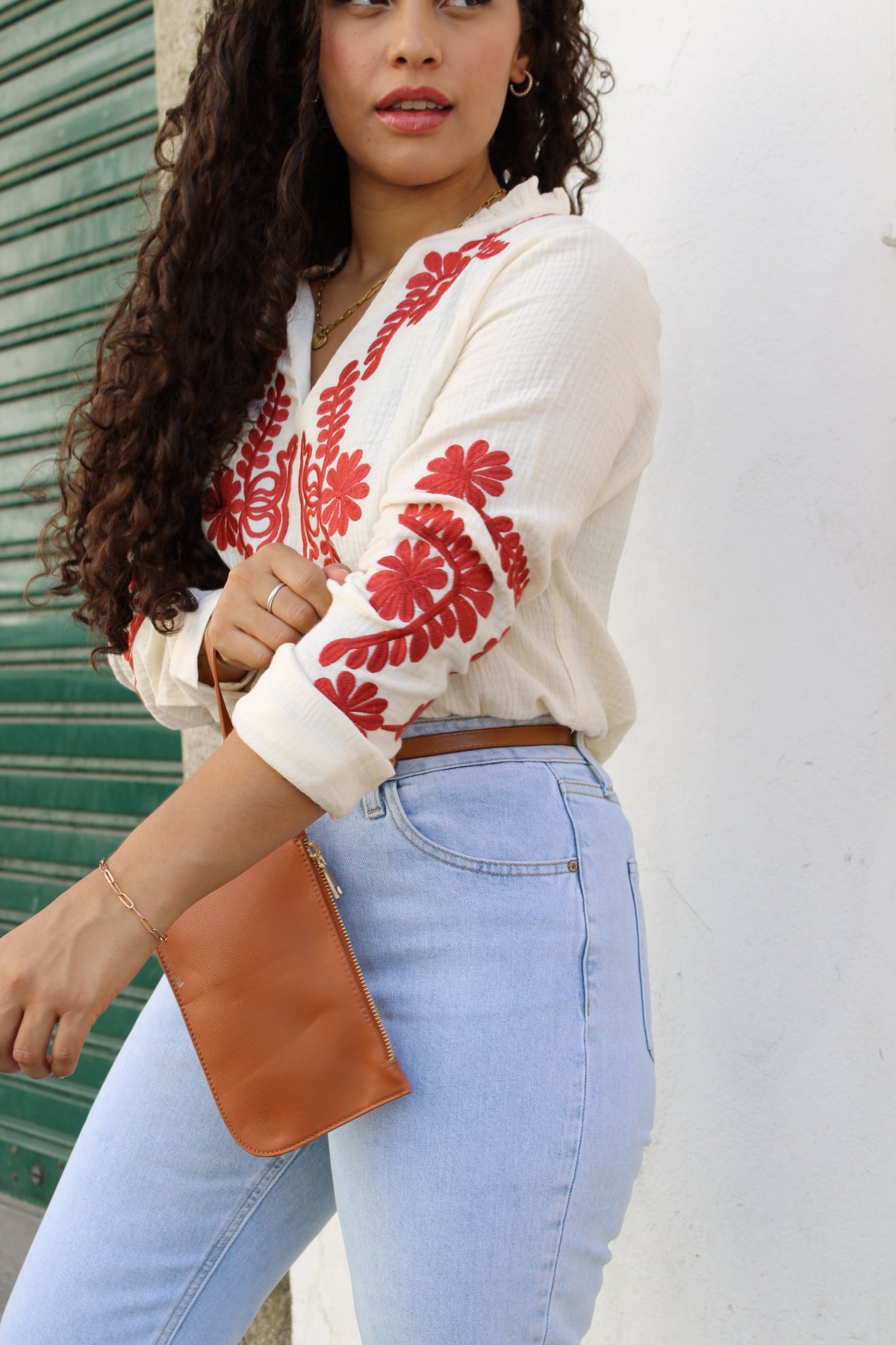 CAMISA BORDADO TIJOLO