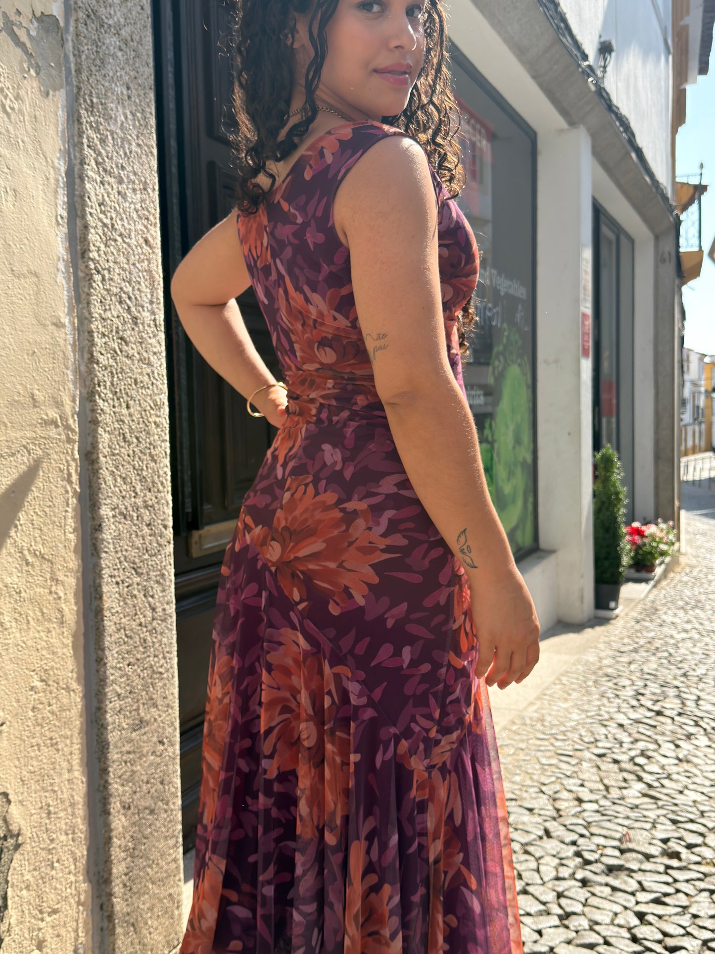 VESTIDO FLORAL TULE