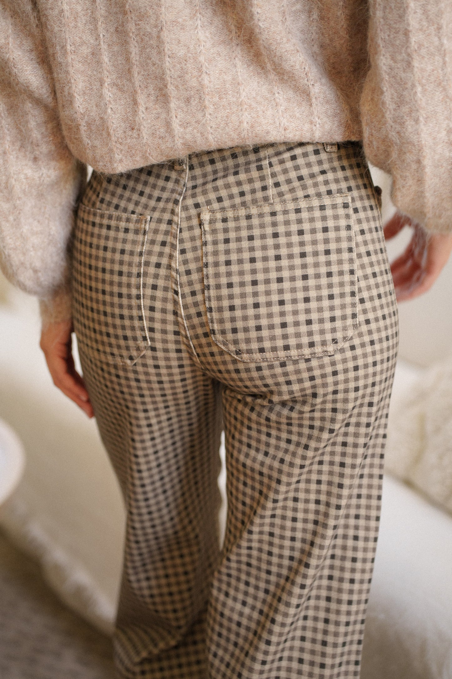 CALÇA VICHY C BORDADO