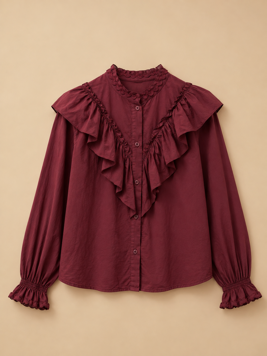 CAMISA FOLHOS BORDO
