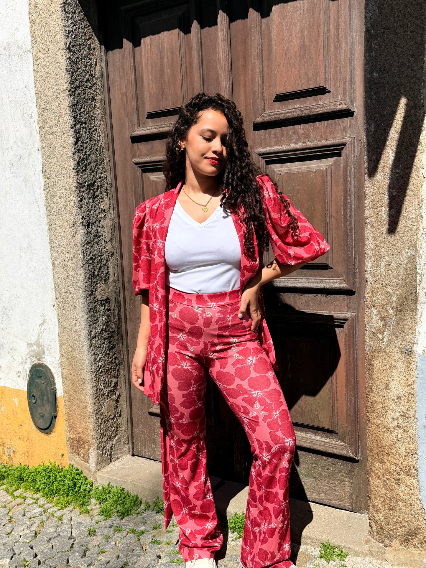 CONJUNTO FLORES VERMELHO