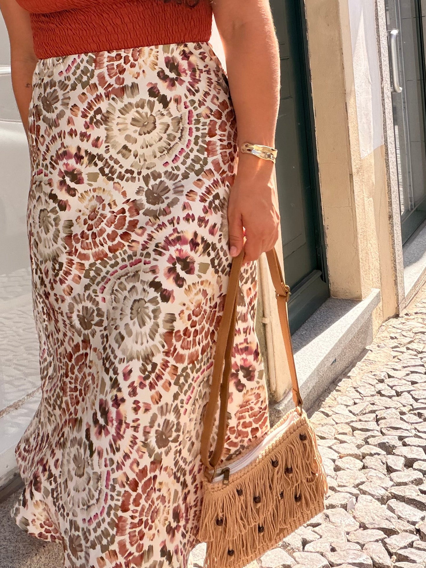 Mala Boho Franja Camel