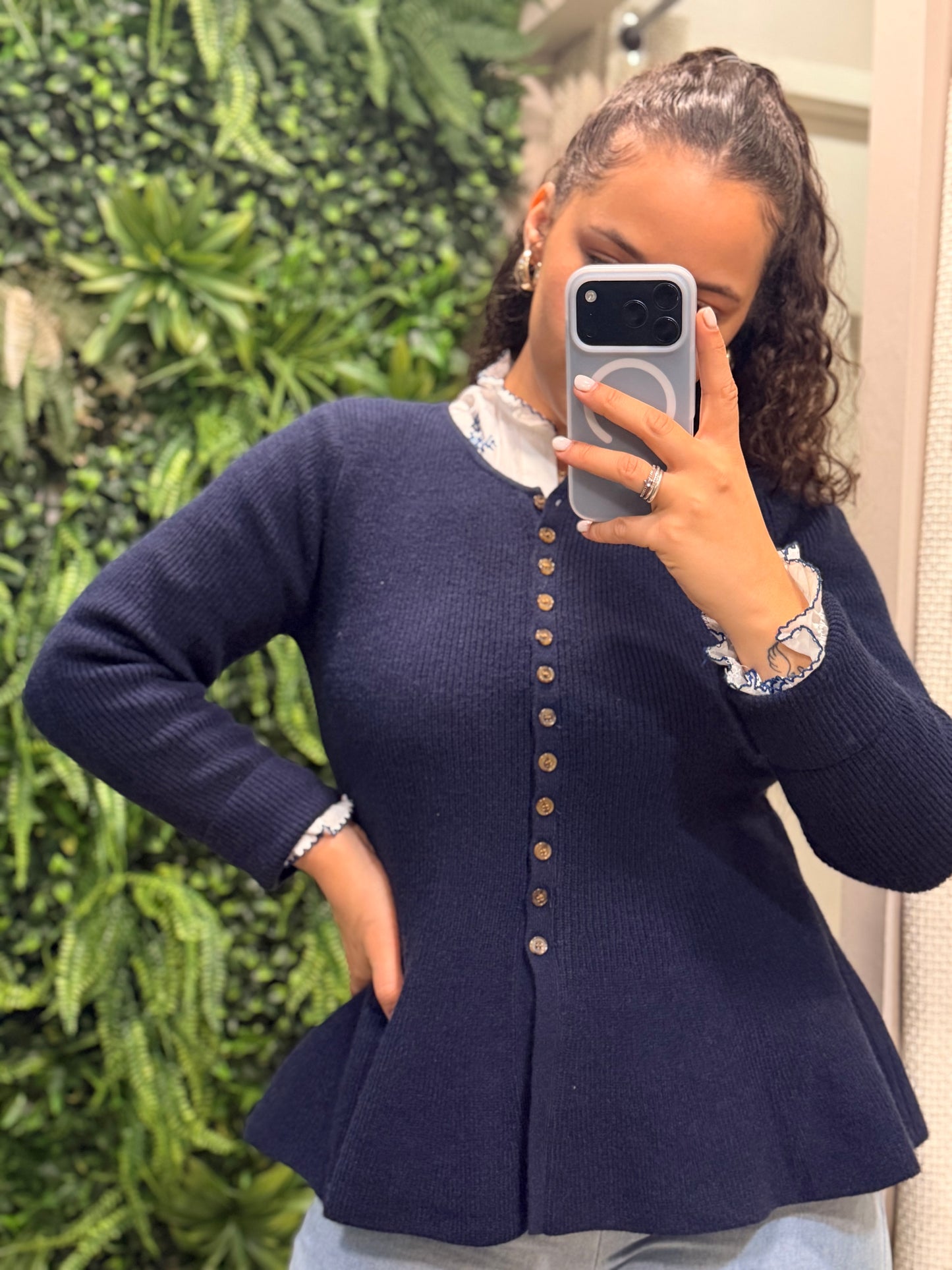 CARDIGÃ MALHA MARINO