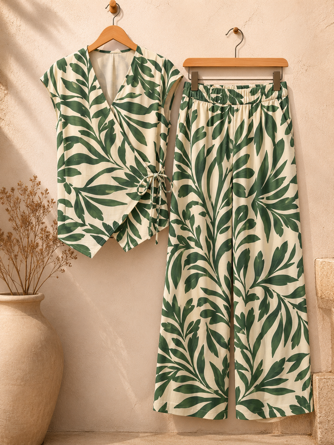 CONJUNTO COLETE E CALÇA ESTAMPADOS