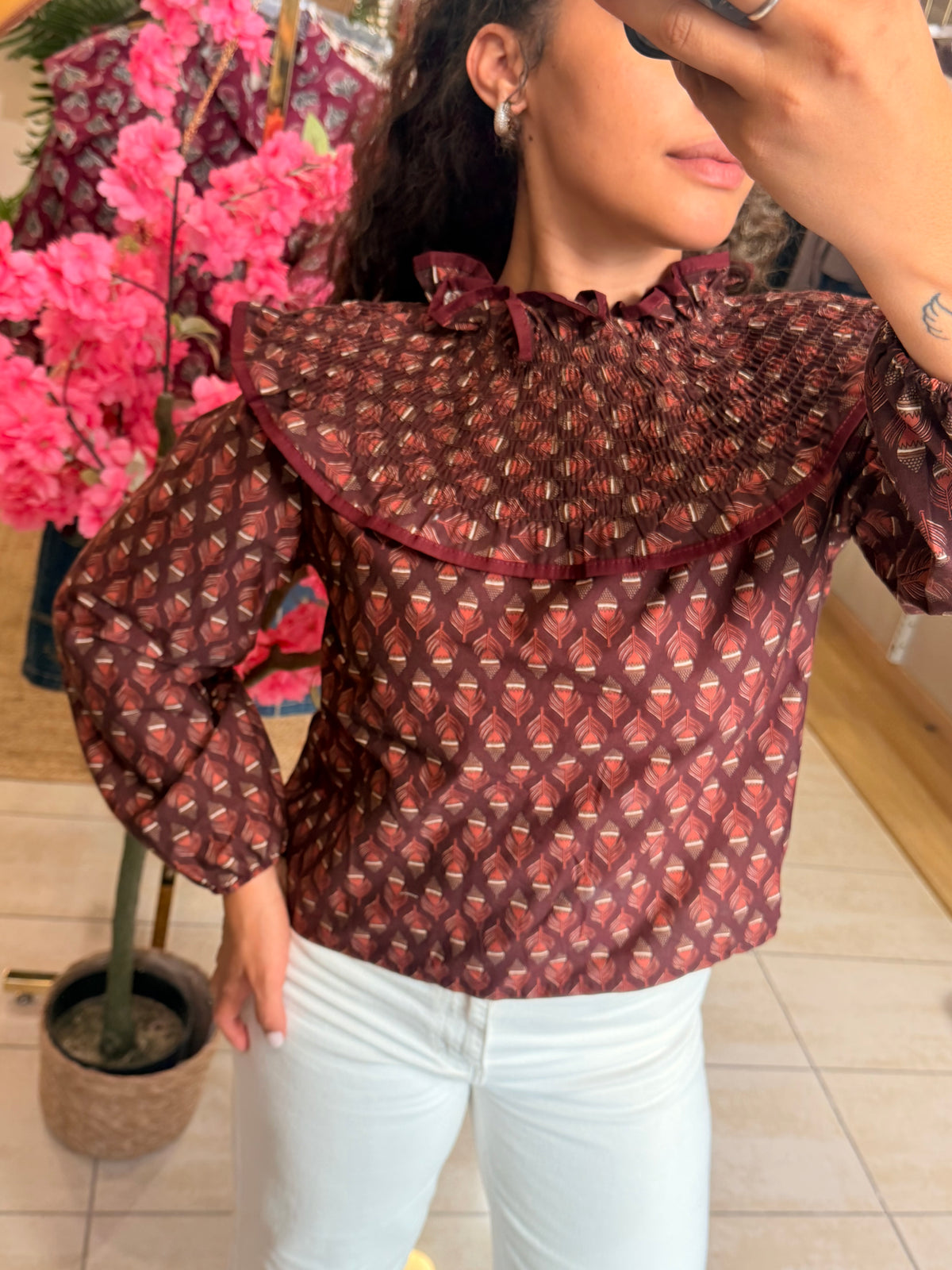BLUSA FOLHO ESTAMPADA
