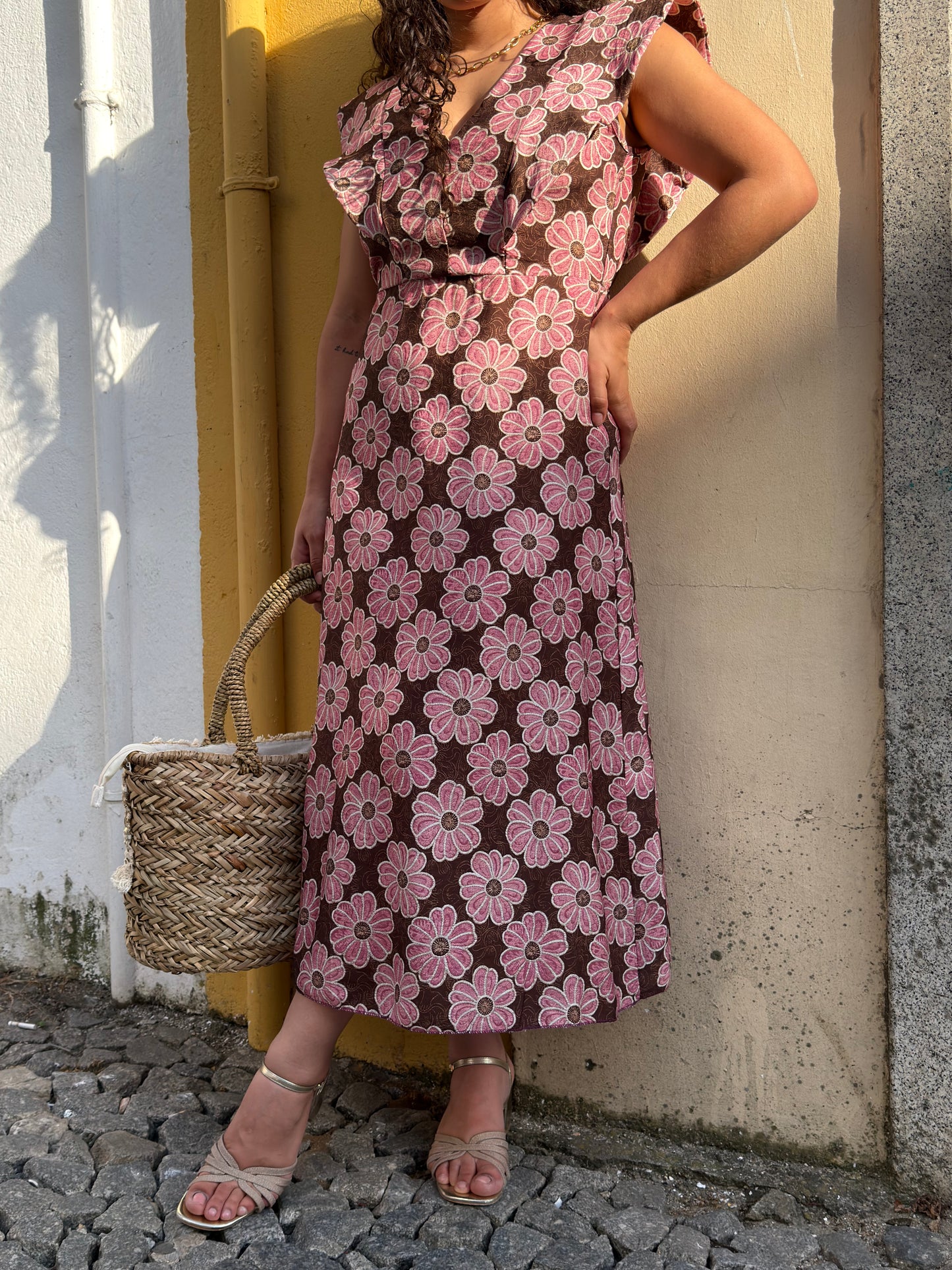 VESTIDO ESTAMPADO FOLHOS