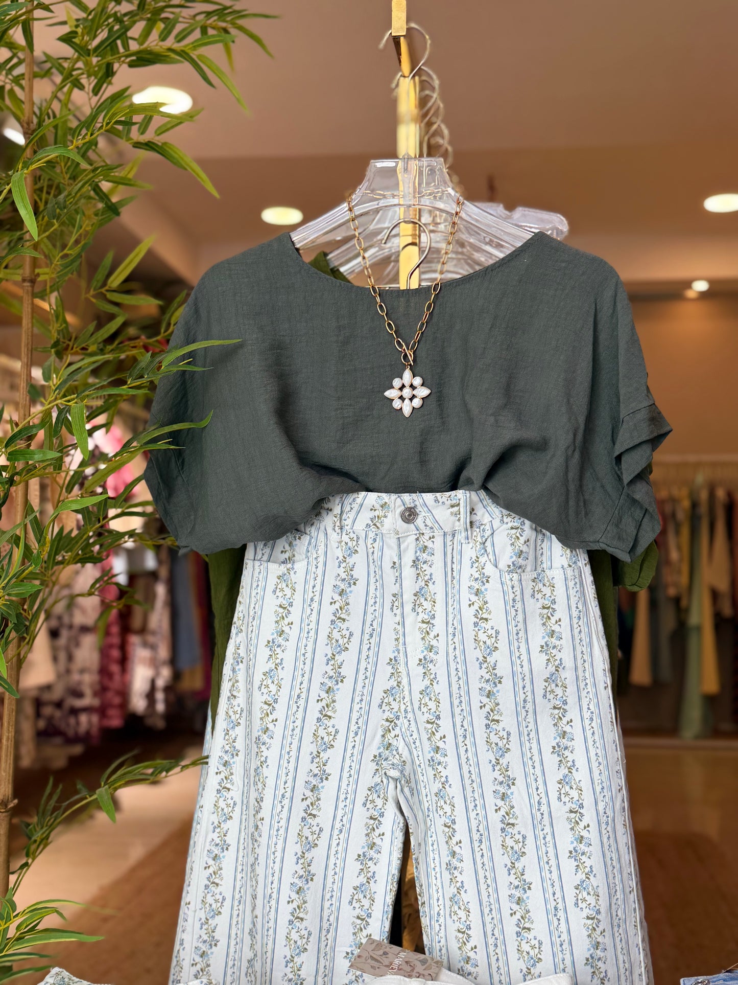 CALÇA ESTAMPA FLORZINHAS