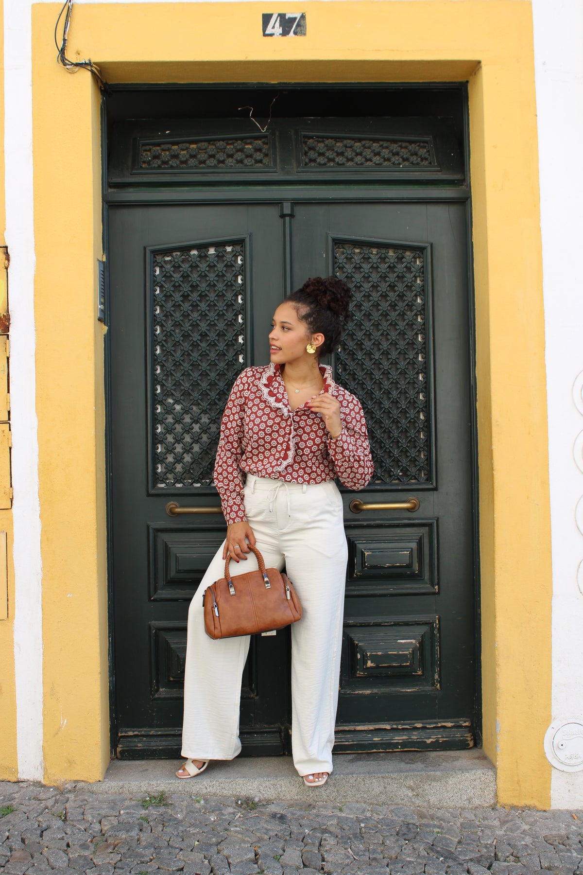 CAMISA TIJOLO FLORES