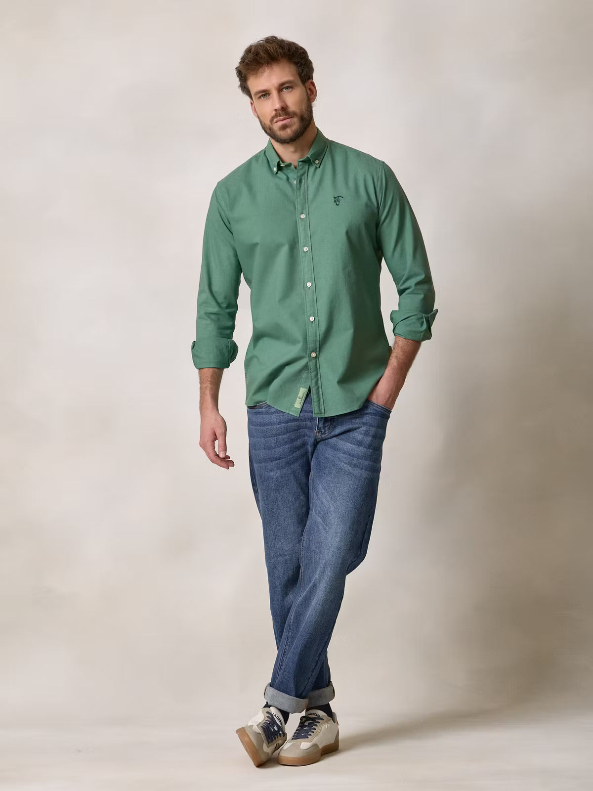 Camisa Garment Dyed | Verde Cacto