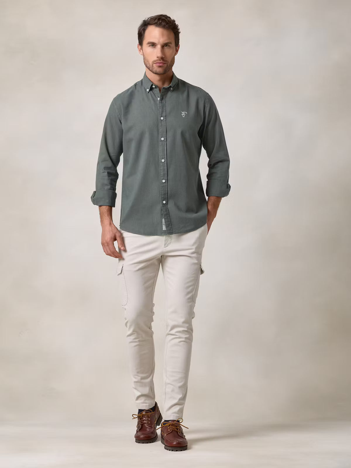 Camisa de linho | Verde Musgo