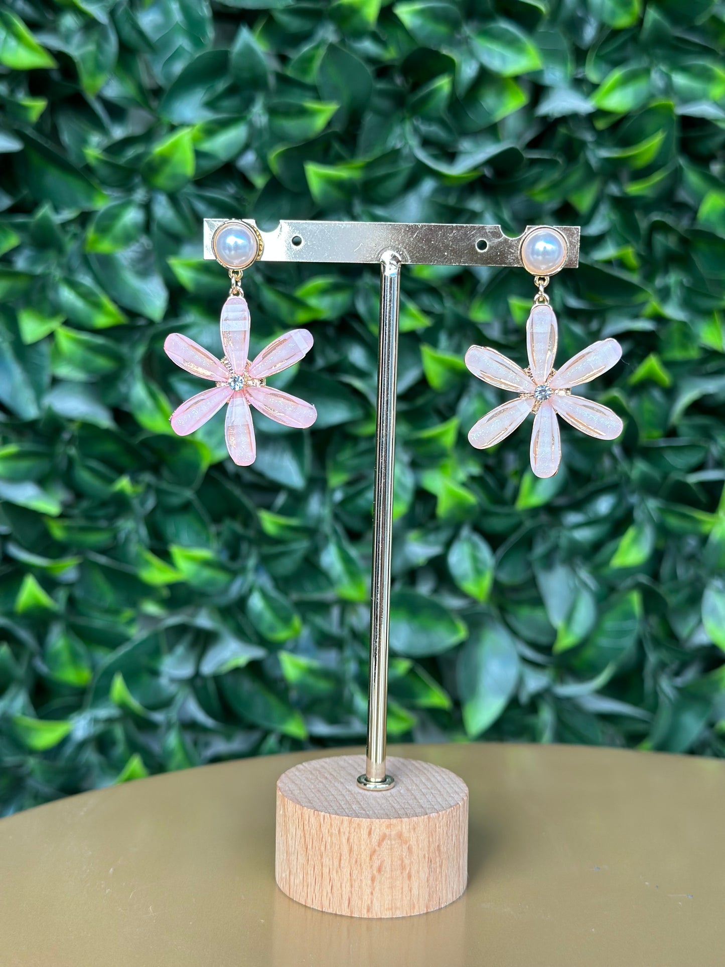 Brincos de flor rosa