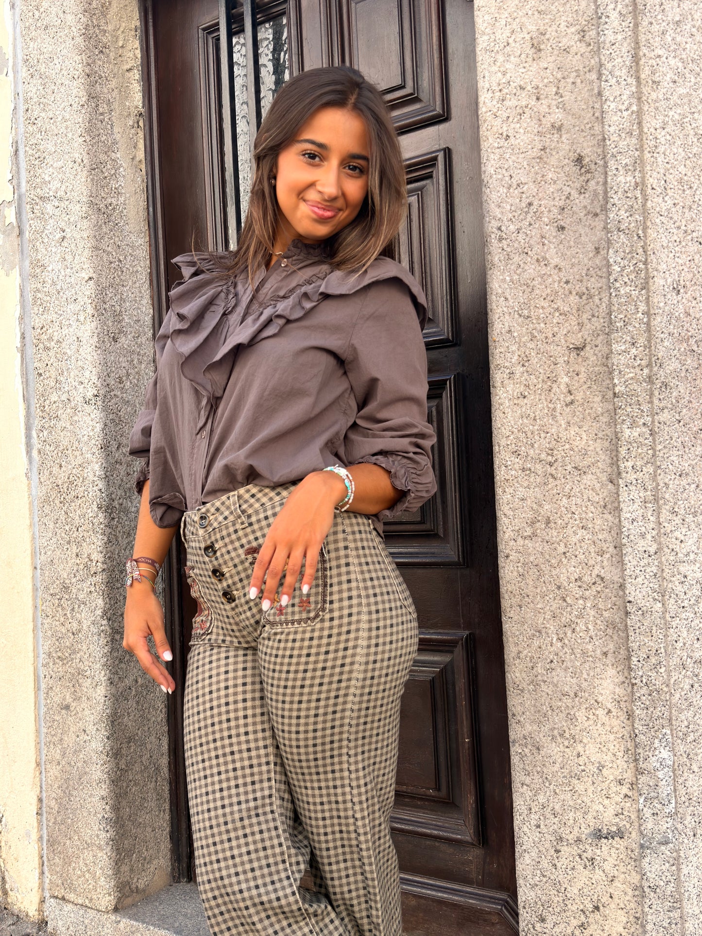 CAMISA FOLHOS | CASTANHO