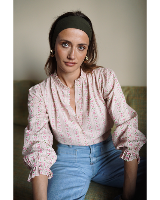 CAMISA PADRÃO FLORAL ROSA