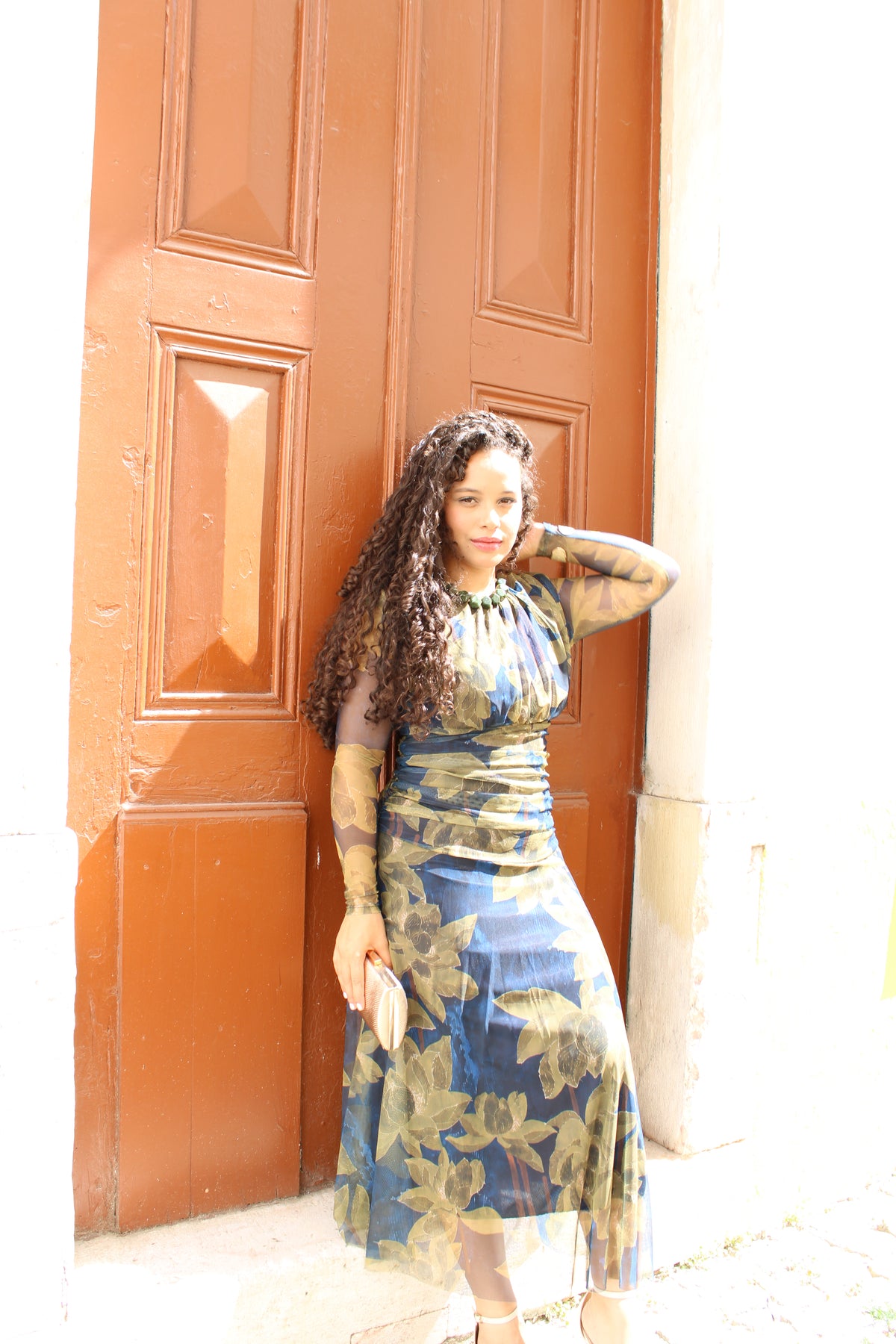 VESTIDO TULE ESTAMPADO AZUL/VERDE