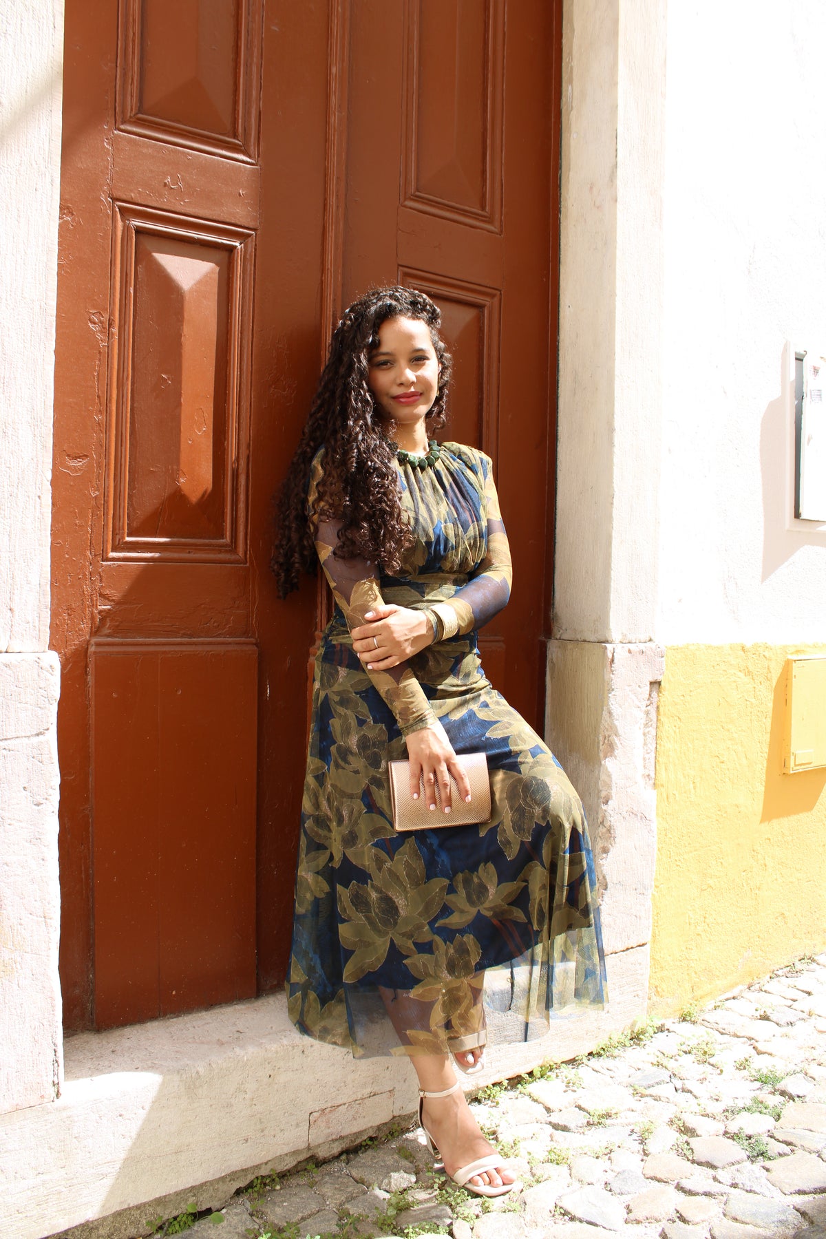 VESTIDO TULE ESTAMPADO AZUL/VERDE
