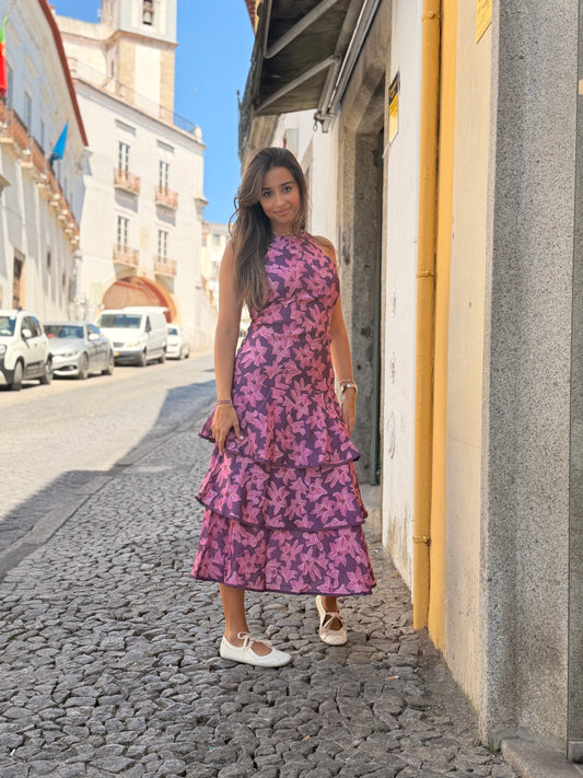 VESTIDO ESTAMPADO FOLHOS