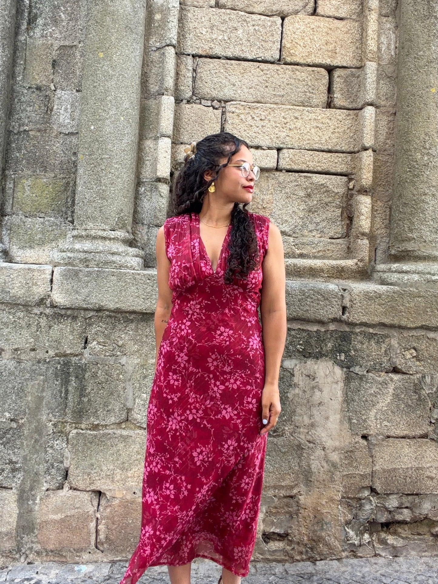 VESTIDO LINA FLORAL | VERMELHO