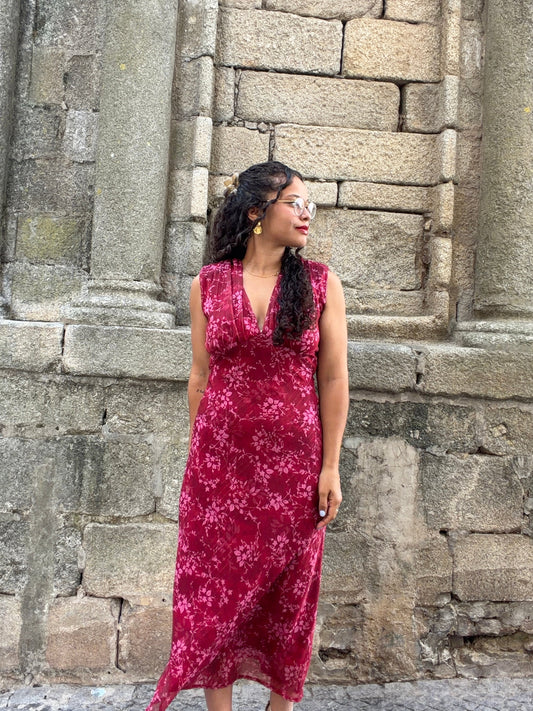 VESTIDO LINA FLORAL | VERMELHO