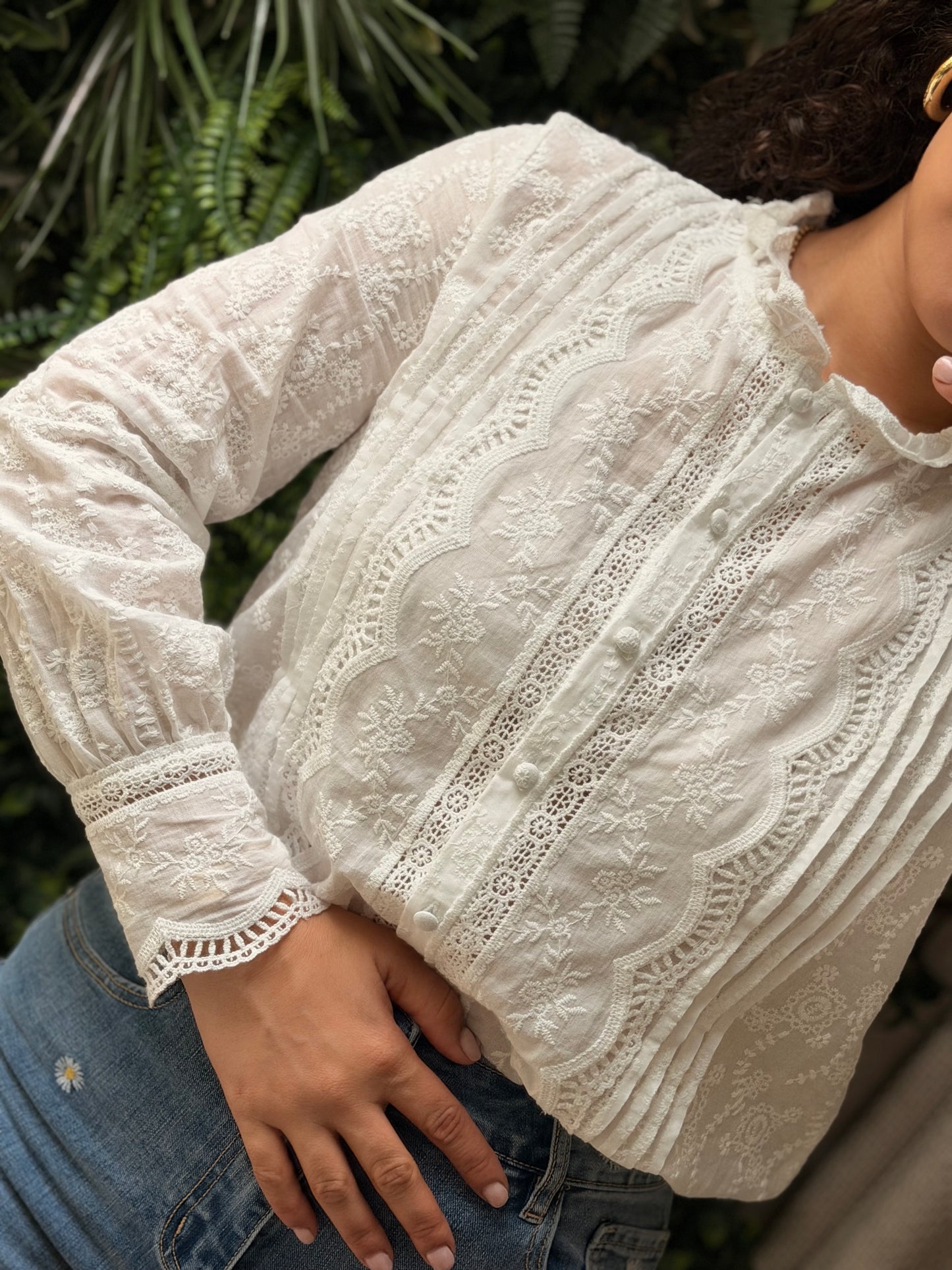 CAMISA BORDADO INGLÊS BRANCA