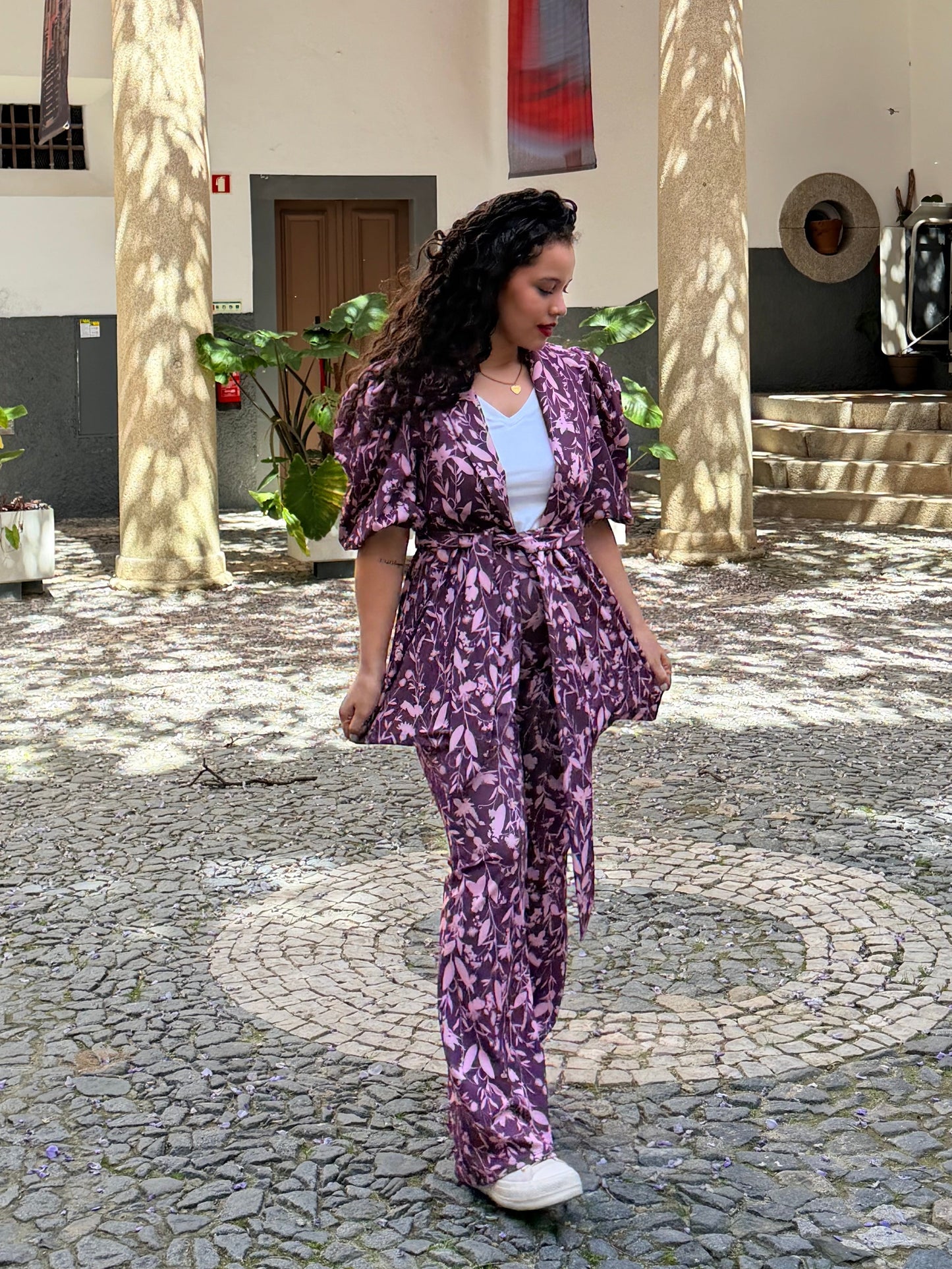 CONJUNTO FLORES ROXO