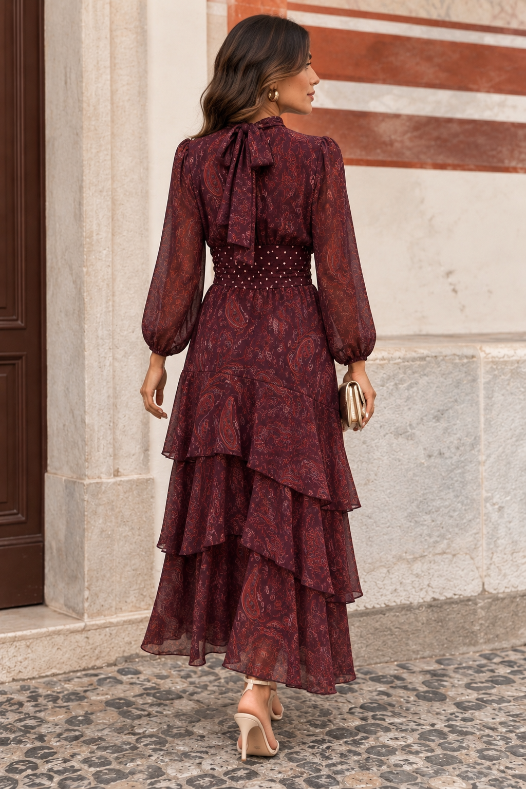 VESTIDO FOLHOS DUO ESTAMPAS