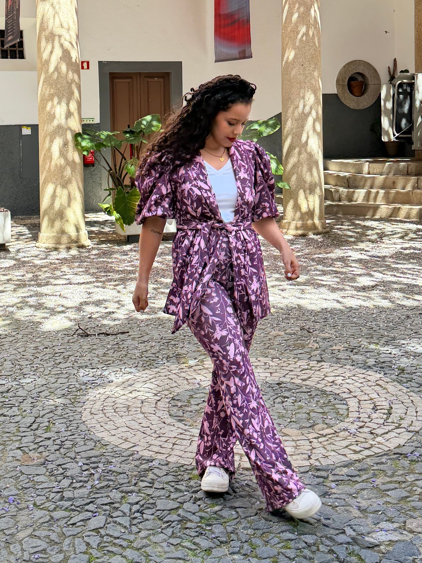 CONJUNTO FLORES ROXO