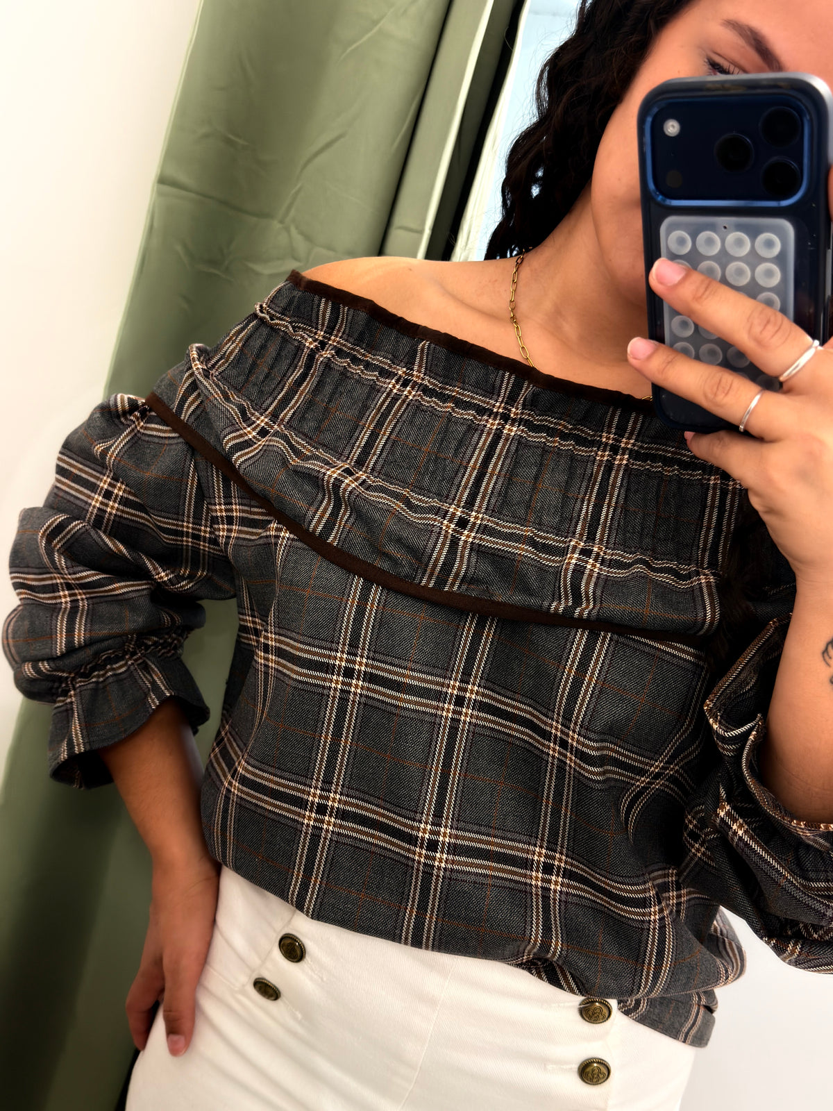 BLUSA XADREZ BARDOT