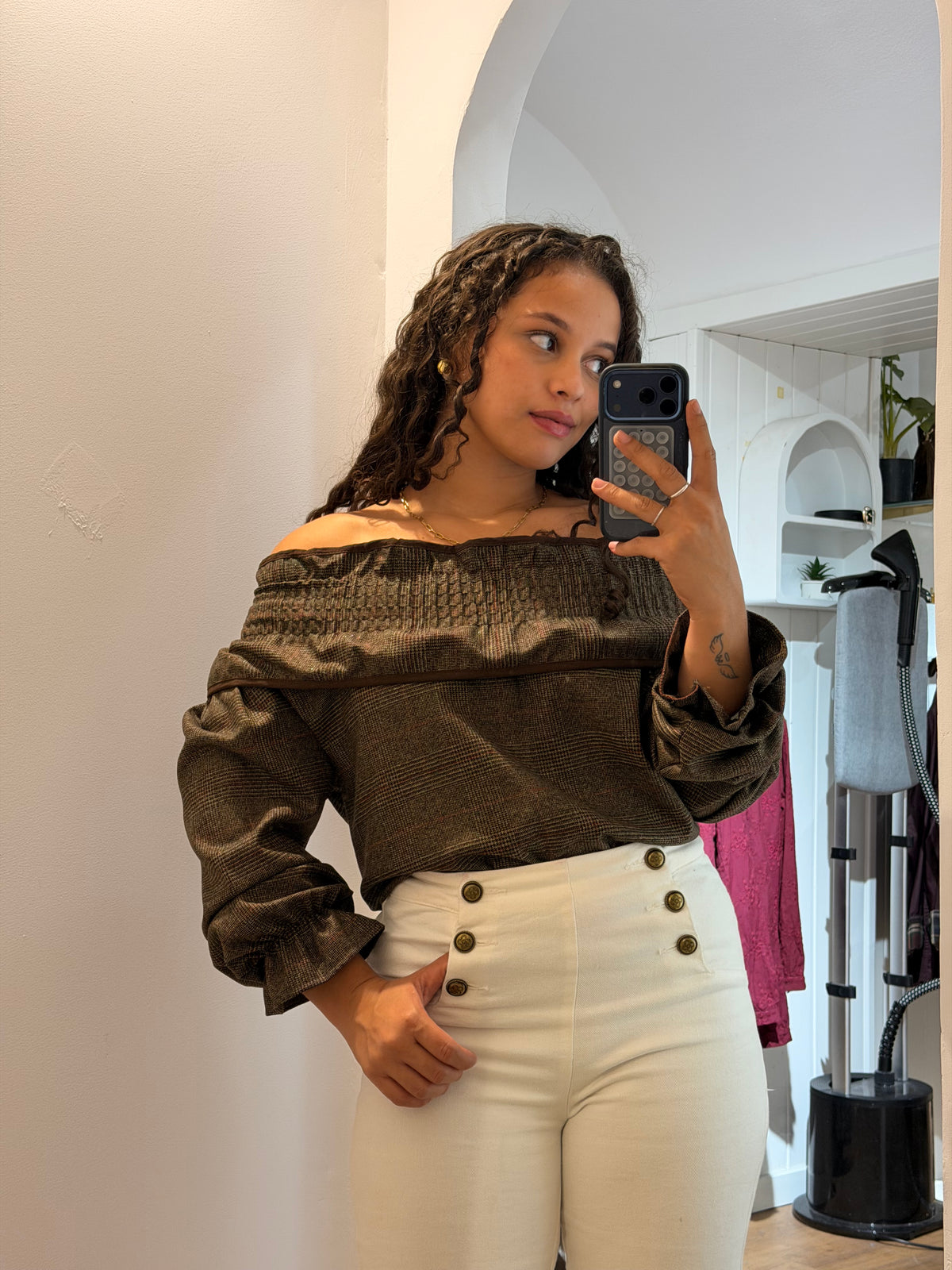 BLUSA XADREZ BARDOT