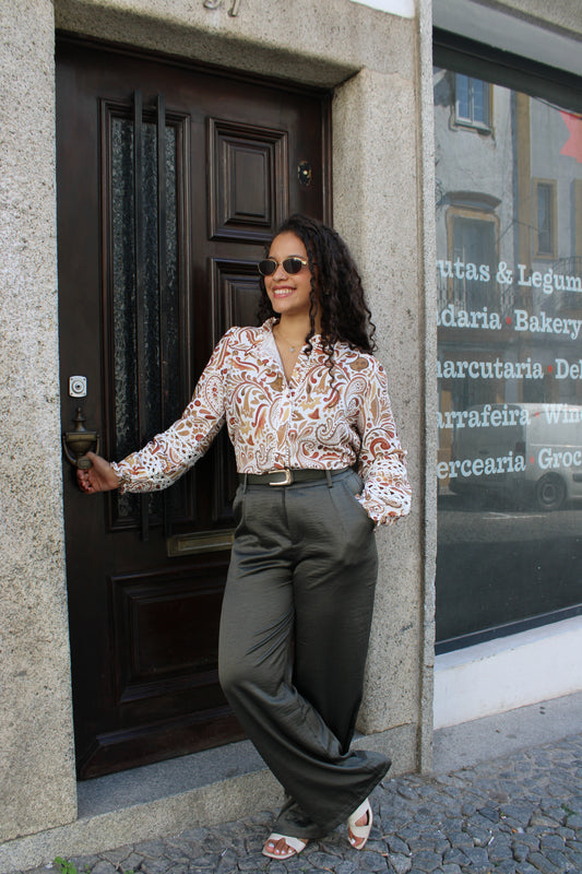 CALÇA ACETINADA VERDE