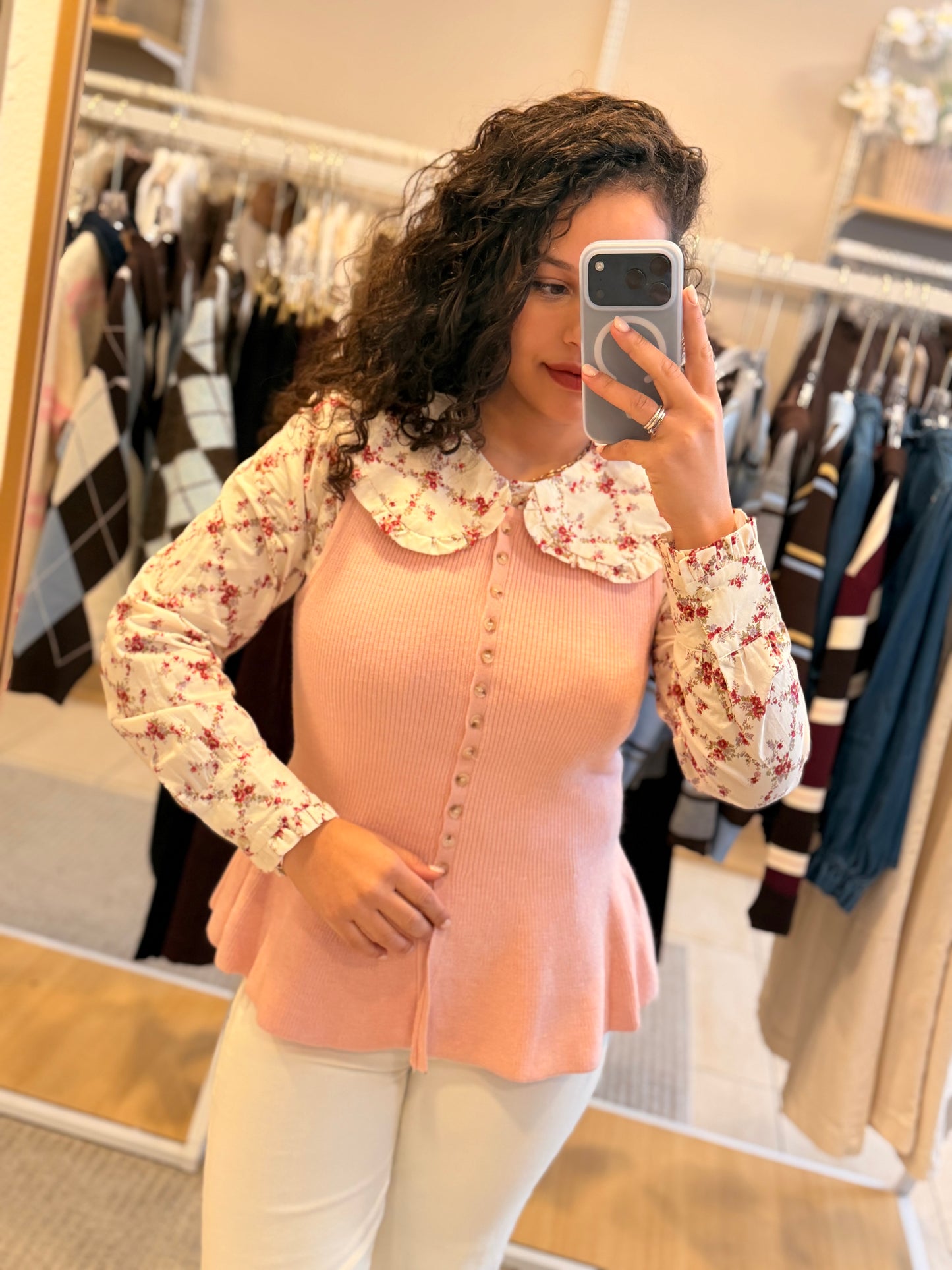 Colete Malha Rosa