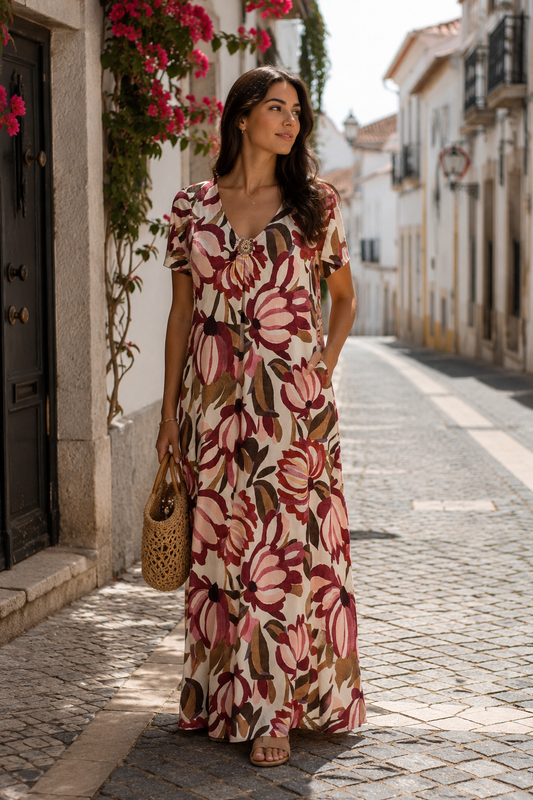 VESTIDO FLORAL COMPRIDO