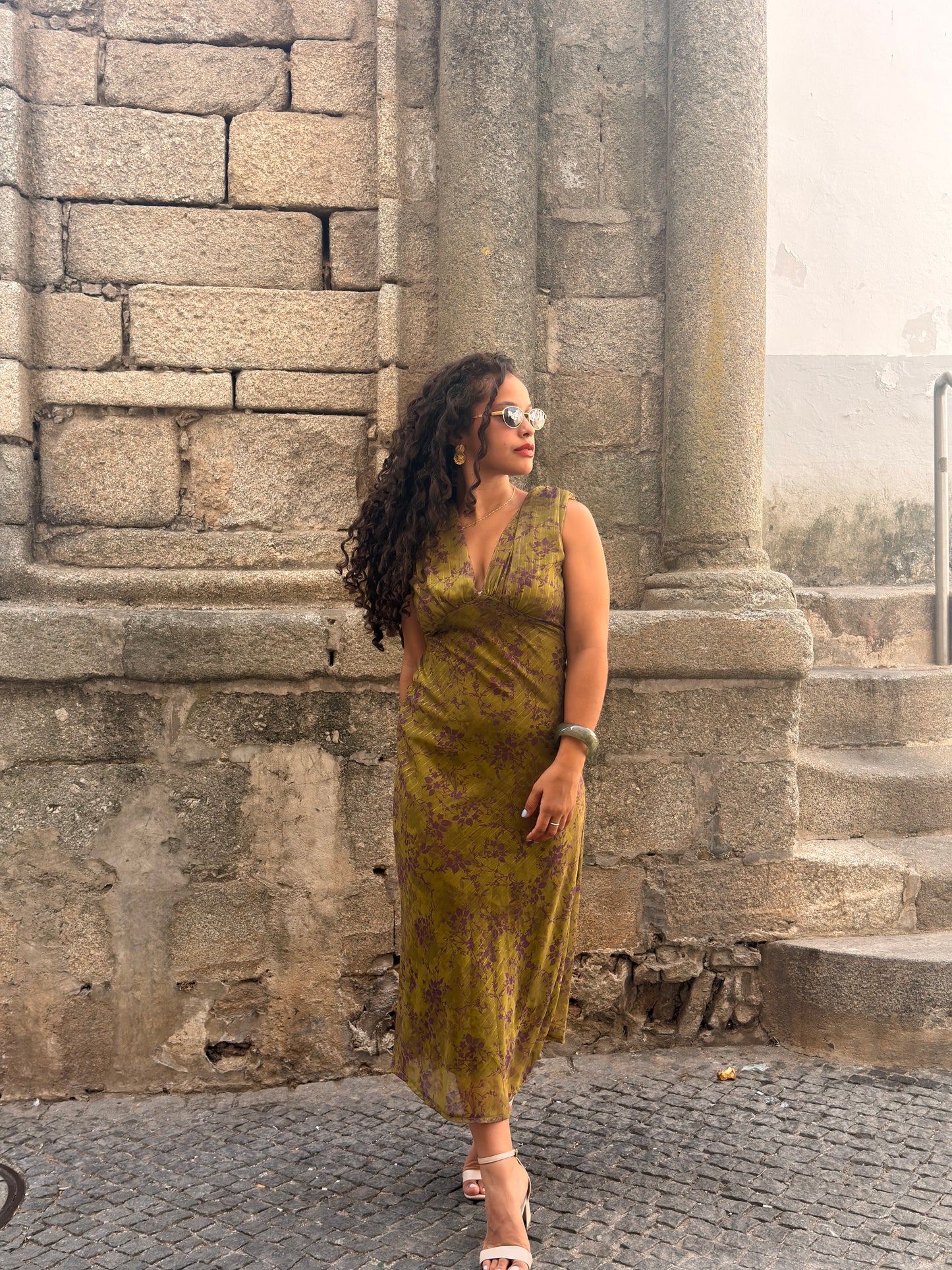VESTIDO LINA FLORAL | PISTACHIO