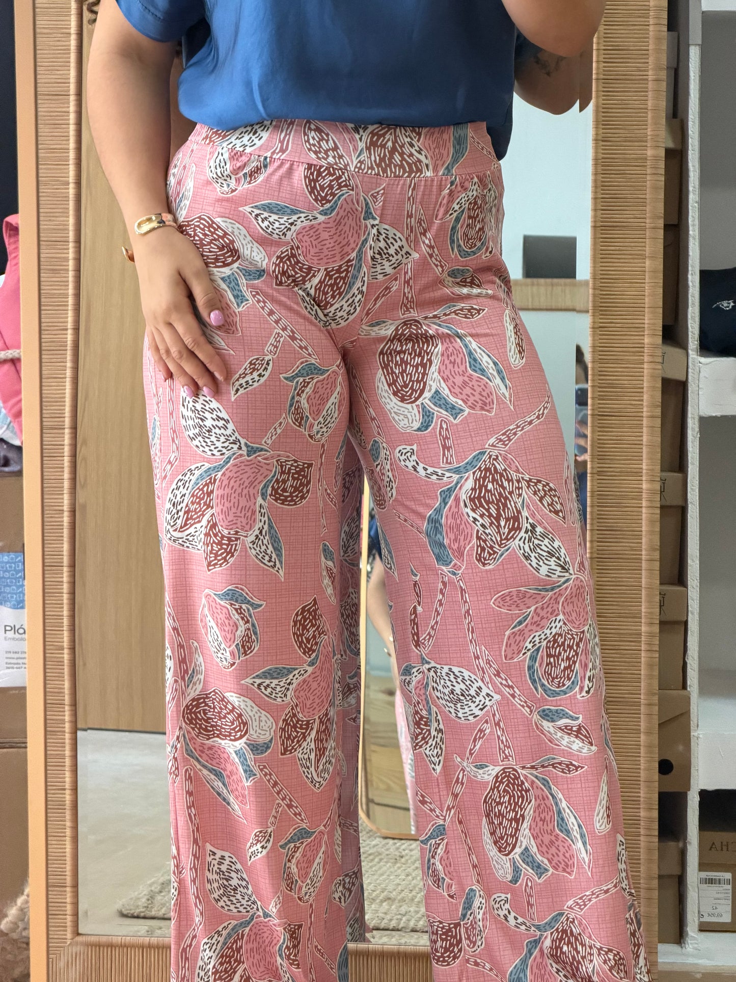 CALÇA ESTAMPADA MALHA FRIA