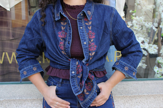 CAMISA DE GANGA C BORDADOS