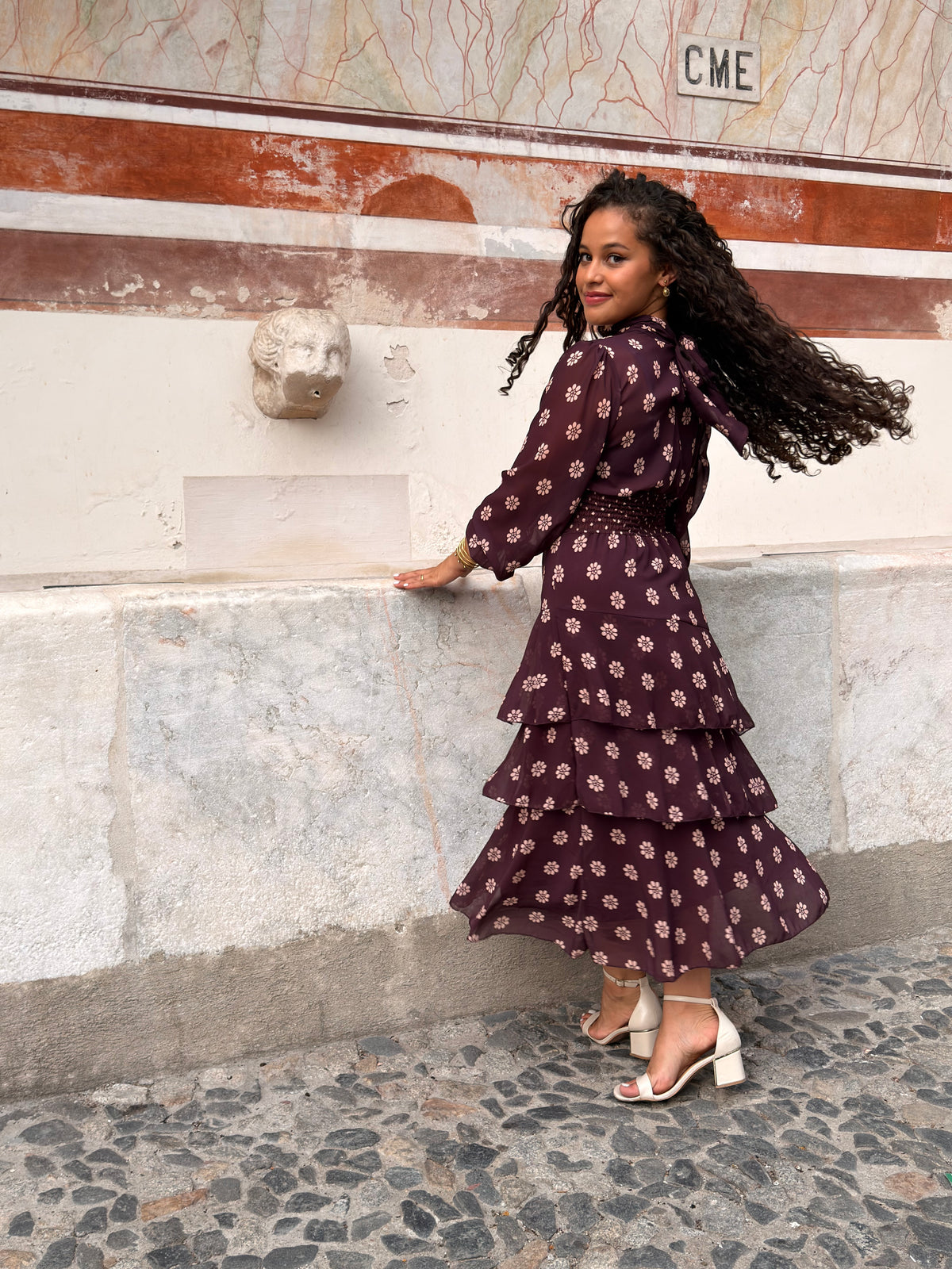 VESTIDO FOLHOS DUO ESTAMPAS