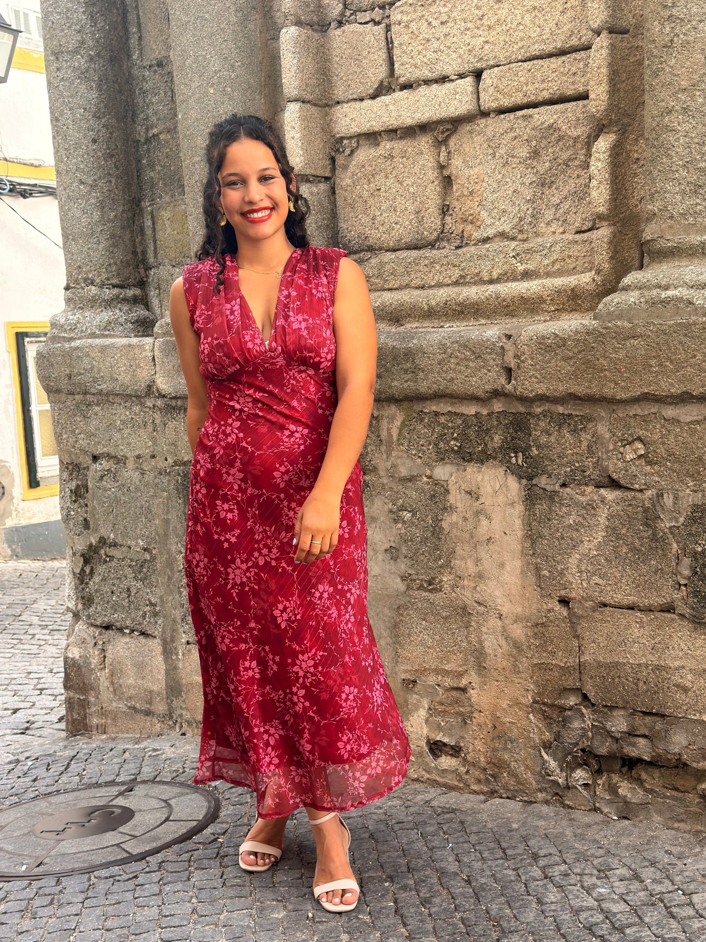 VESTIDO LINA FLORAL | VERMELHO
