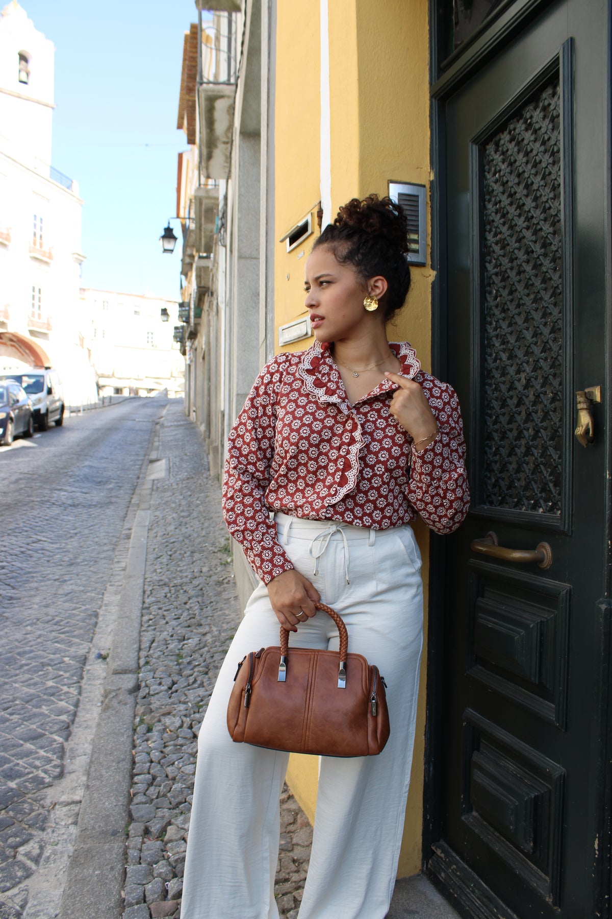 CAMISA TIJOLO FLORES