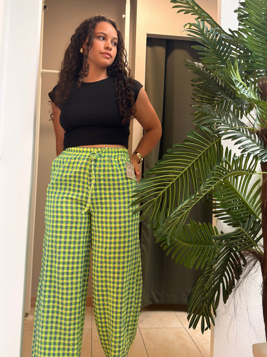 CALÇA VICHY VERDE LIMA