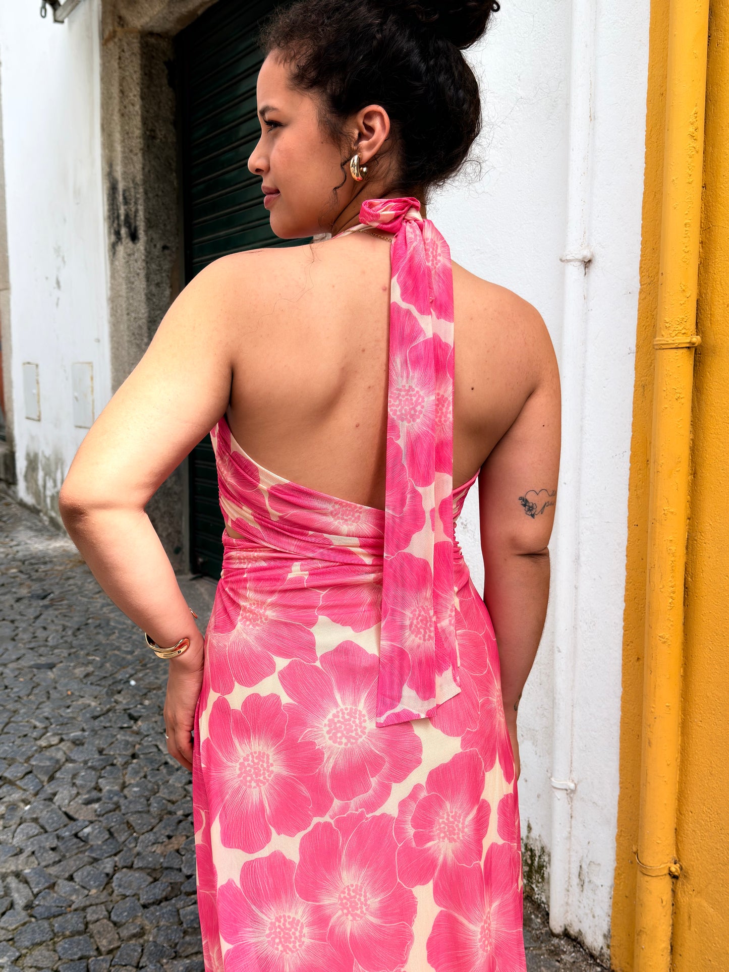 VESTIDO ESTAMPADO RECORTE
