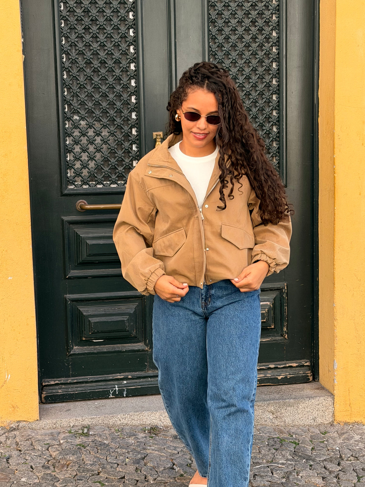CASACO BOMBER CAMEL