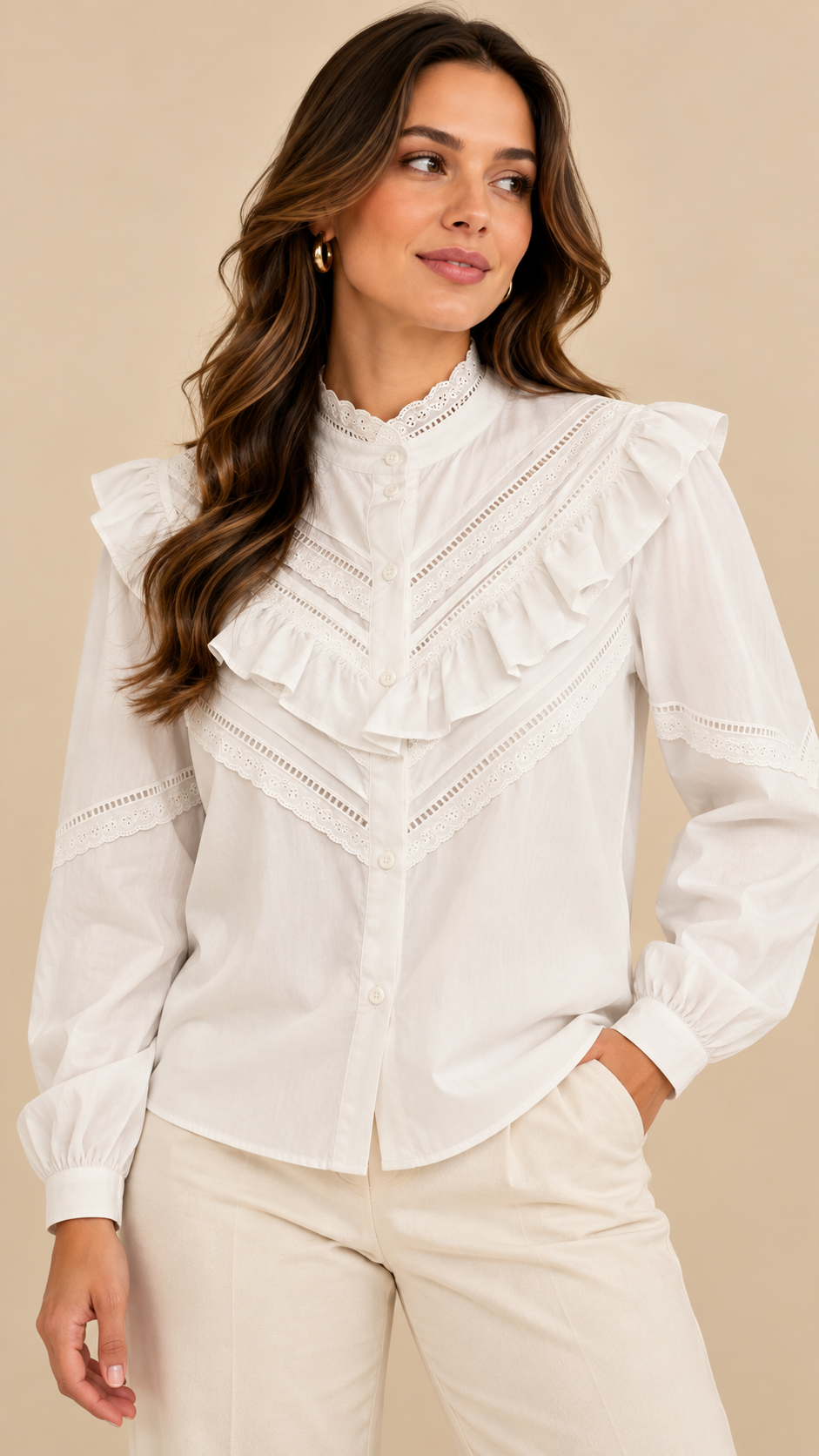 CAMISA BORDADOS E FOLHOS