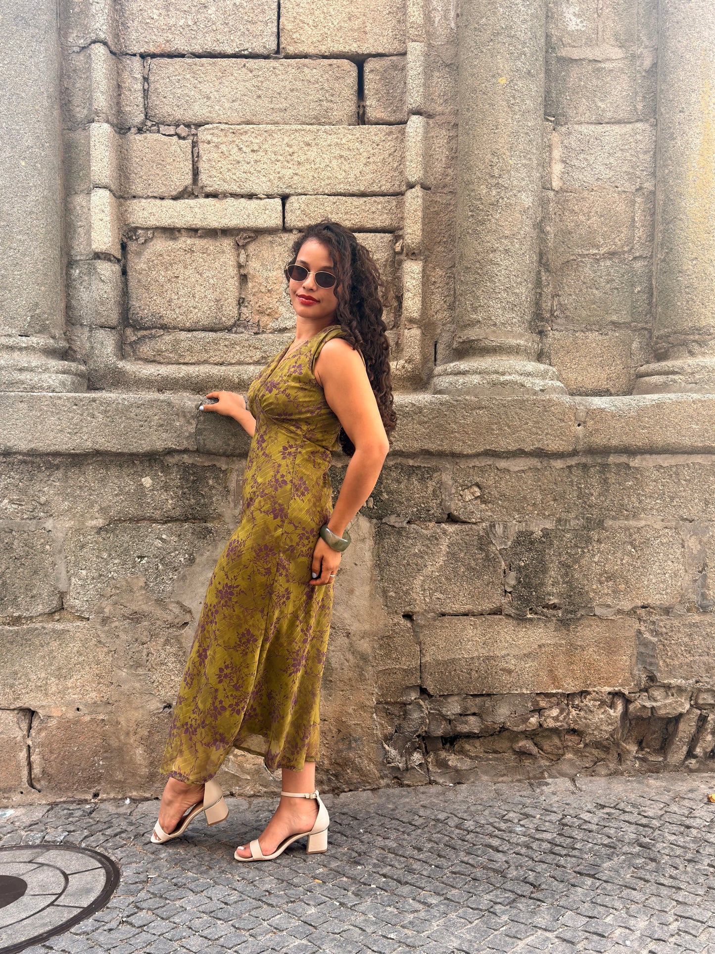 VESTIDO LINA FLORAL | PISTACHIO
