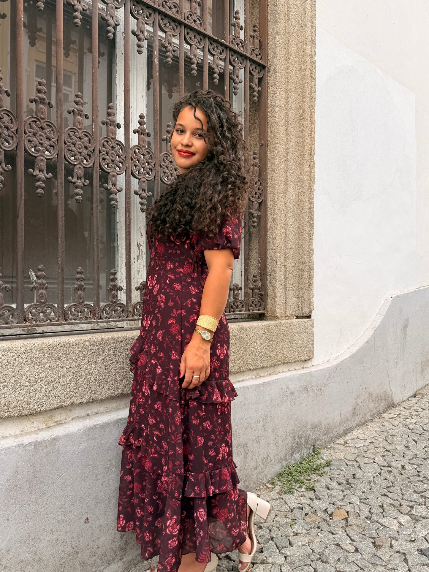 VESTIDO ESTAMPADO FOLHOS