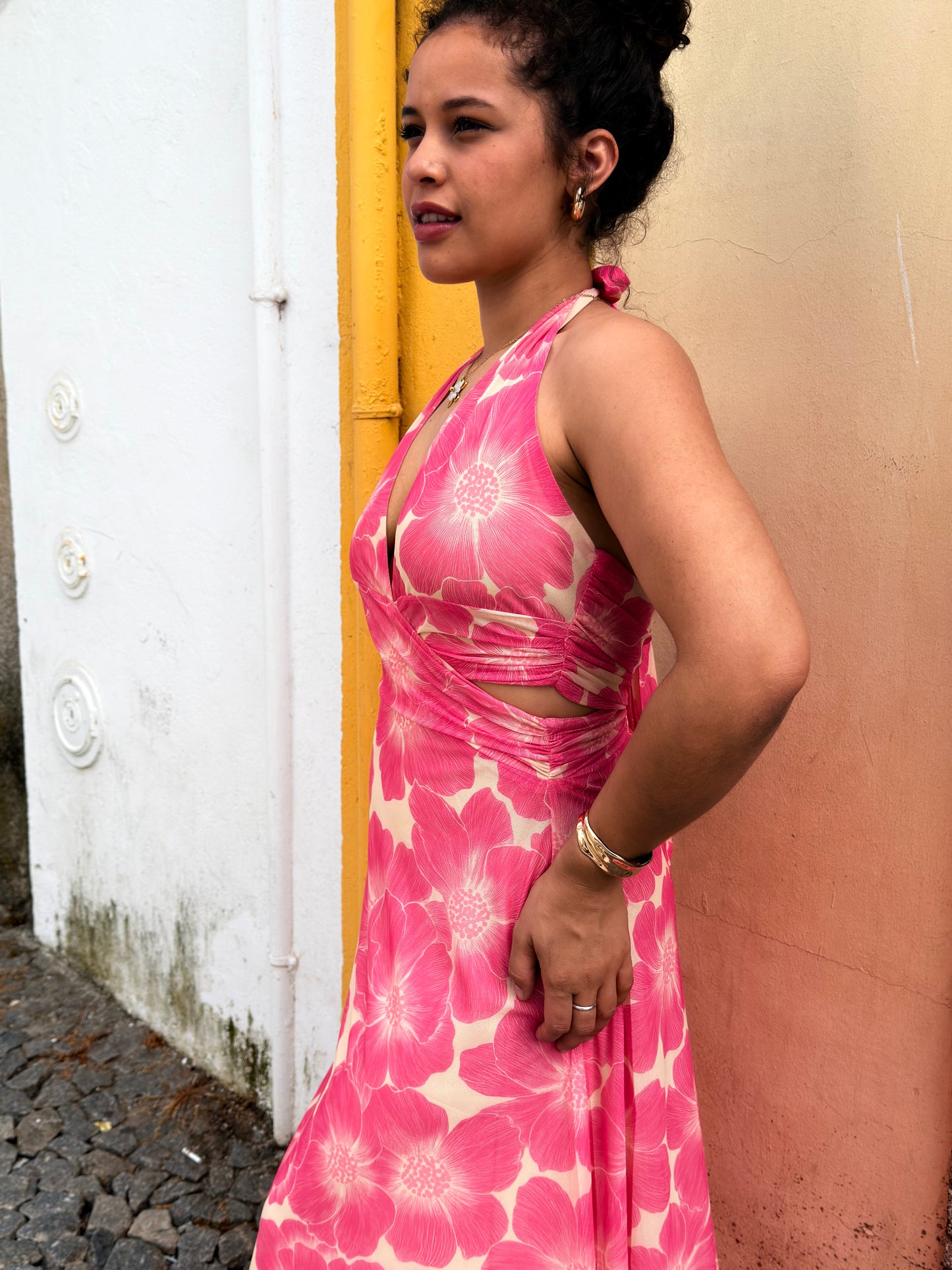VESTIDO ESTAMPADO RECORTE