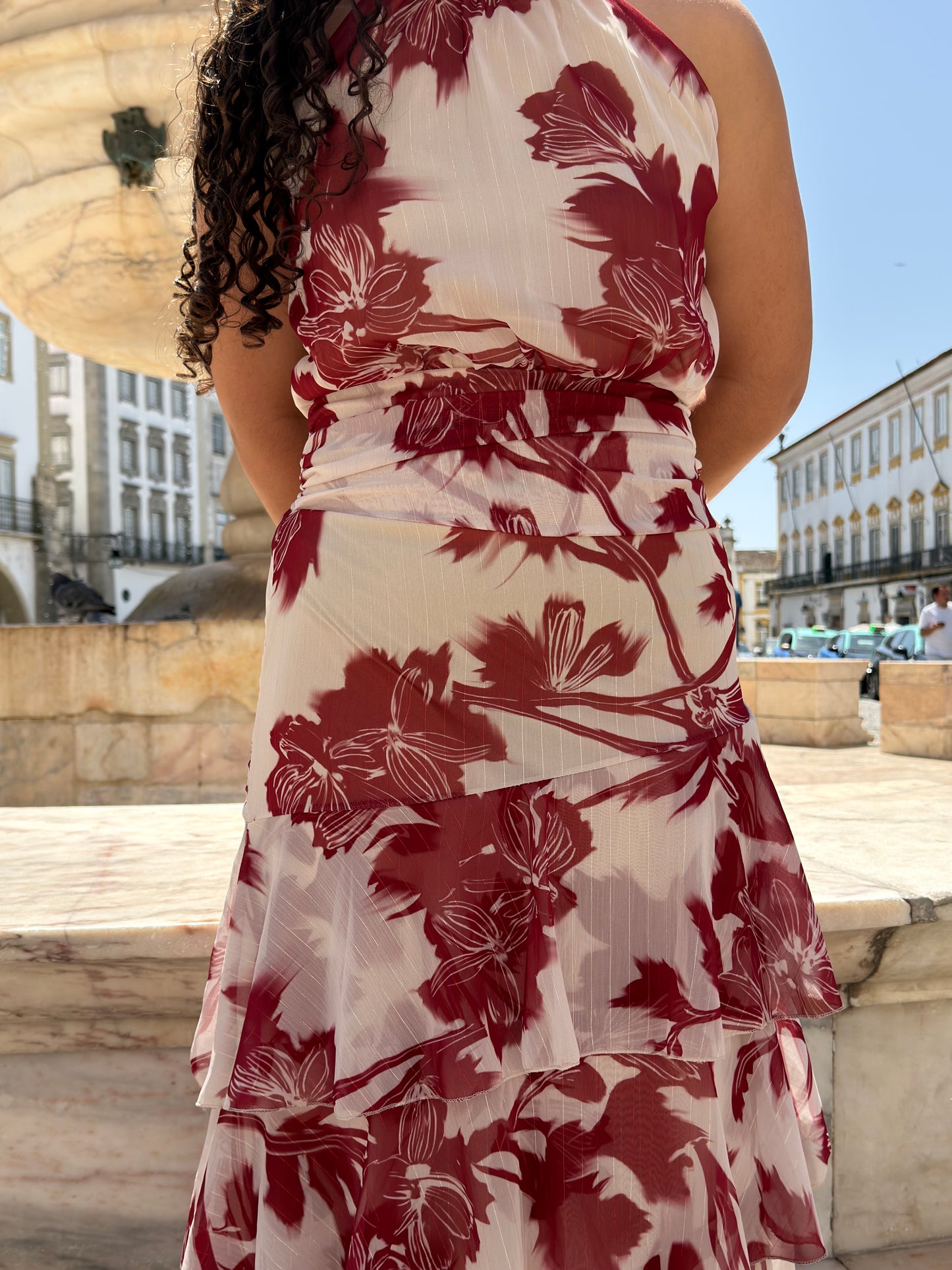 VESTIDO FLORAL C BABADOS