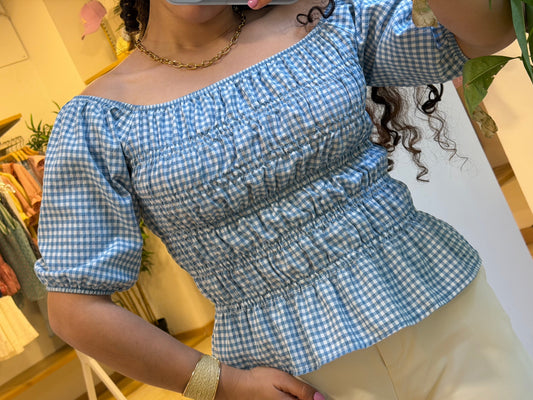 BLUSA VICHY FOLHO