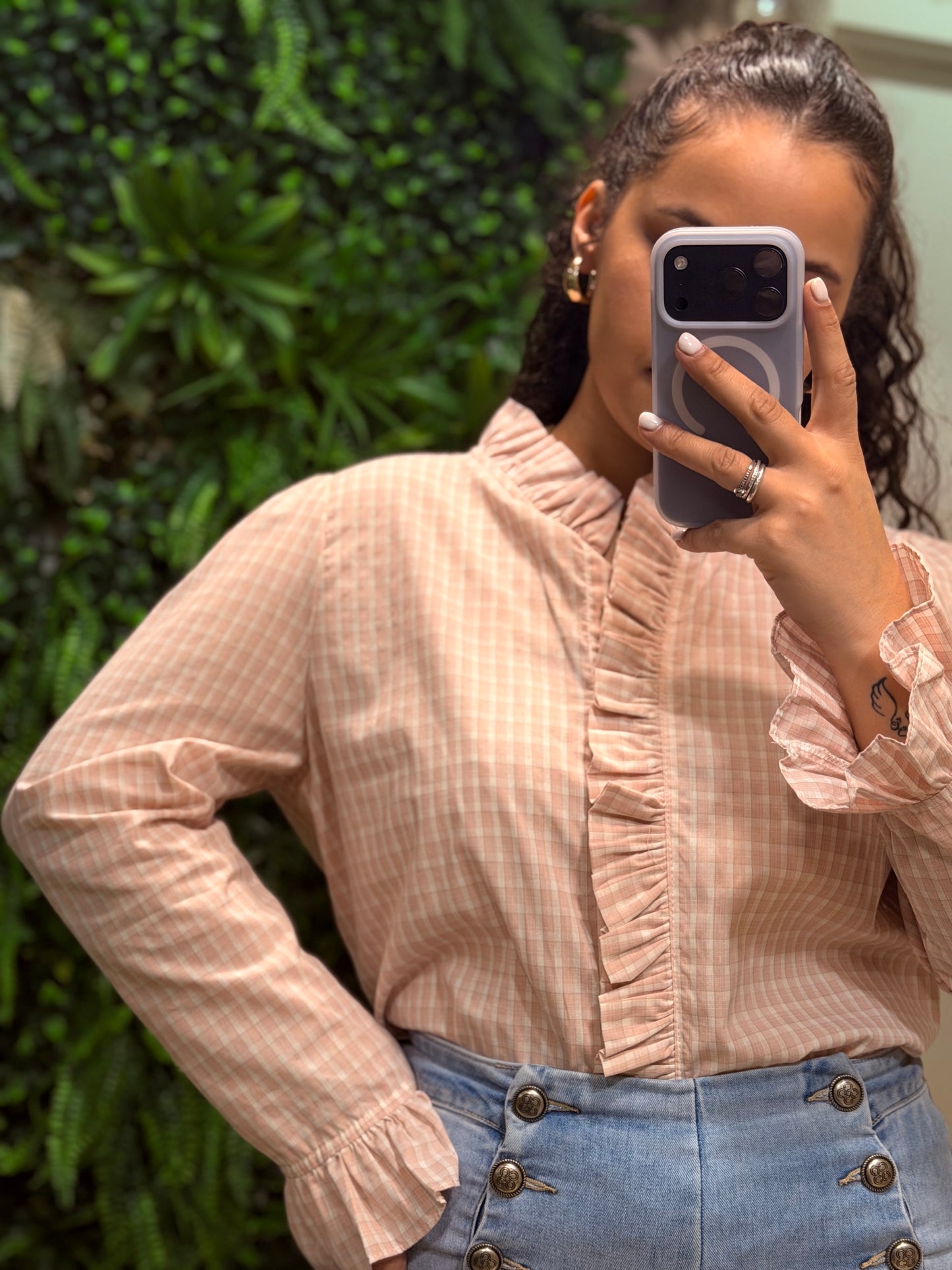 CAMISA QUADRICULADA ROSA