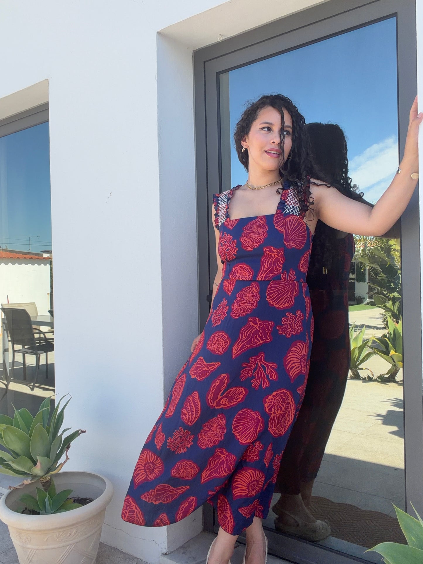 VESTIDO ALÇA BORDADA