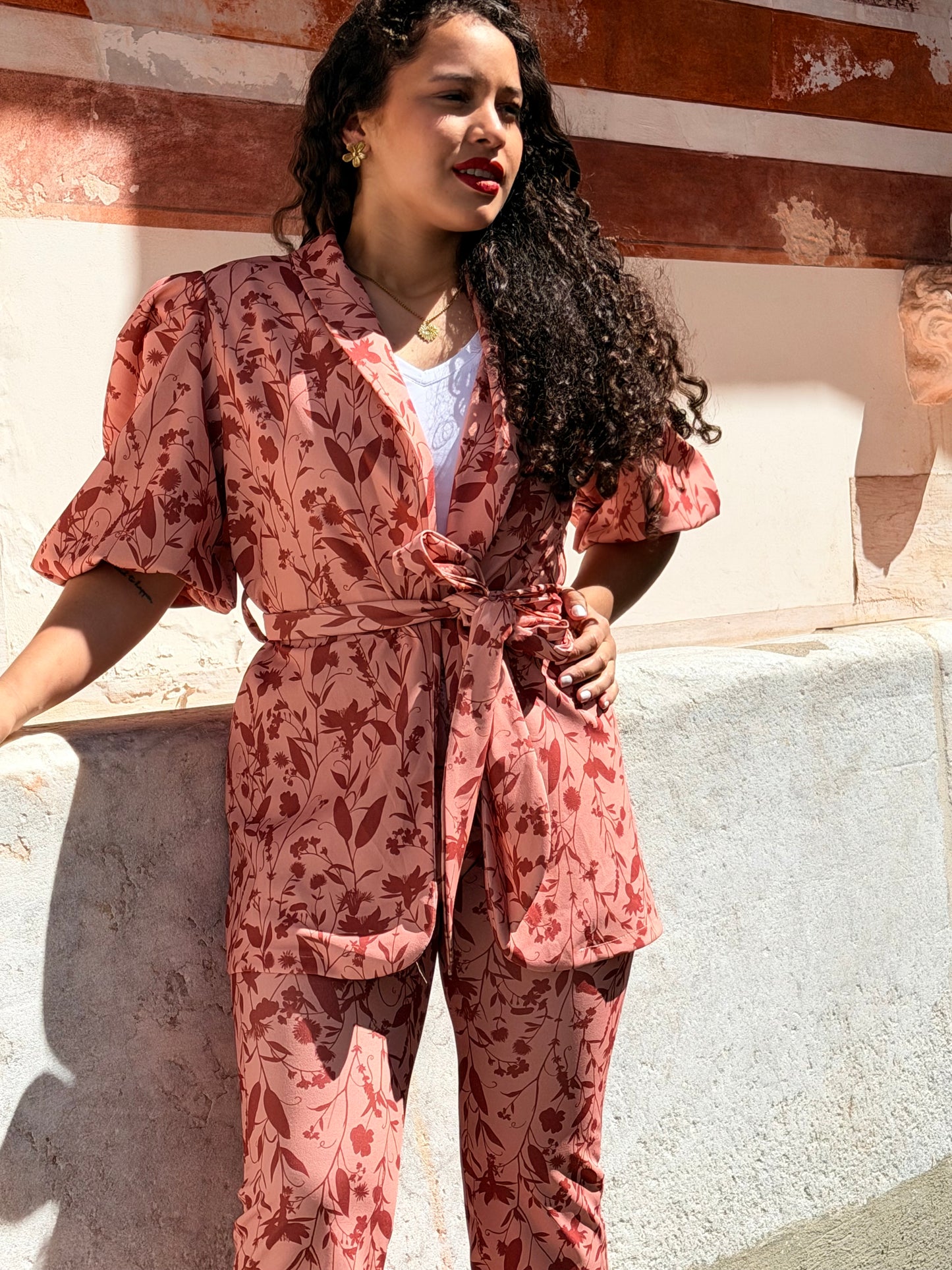 CONJUNTO FLORES LARANJA