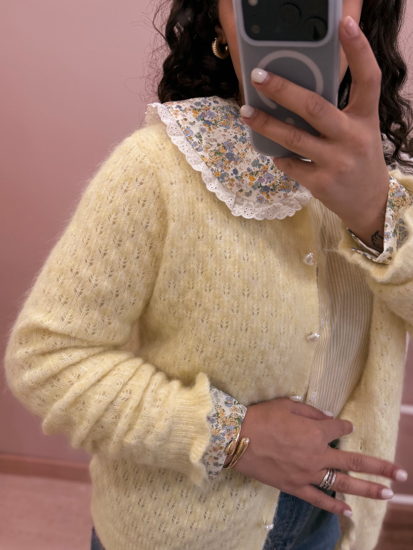 CASACO DE MALHA LOVE AMARELO BEBÉ